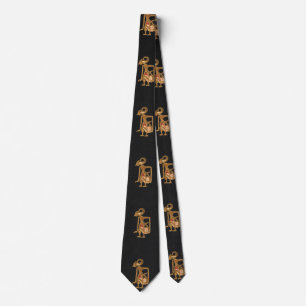 Elegante schwarze Krawatte mit Arjuna-Motiv