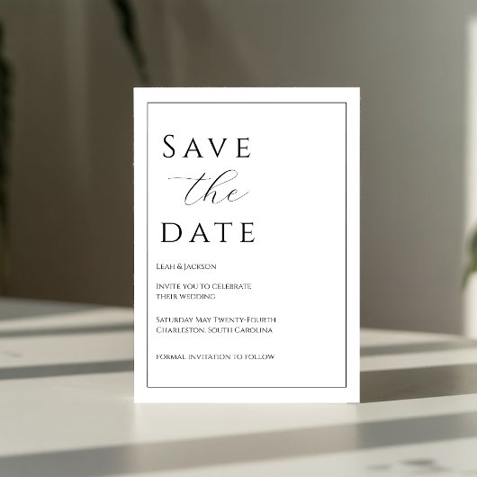 Elegante Schwarze Krawatte Save the Date