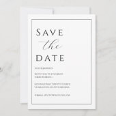 Elegante Schwarze Krawatte Save the Date (Vorderseite)