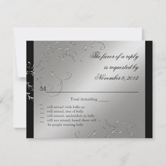 Elegante Schwarze Krawatte, UAWG Response Cards RSVP Karte (Vorderseite)