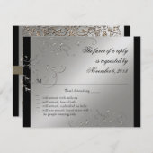 Elegante Schwarze Krawatte, UAWG Response Cards RSVP Karte (Vorne/Hinten)