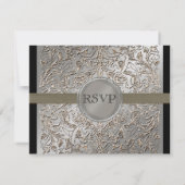 Elegante Schwarze Krawatte, UAWG Response Cards RSVP Karte (Rückseite)