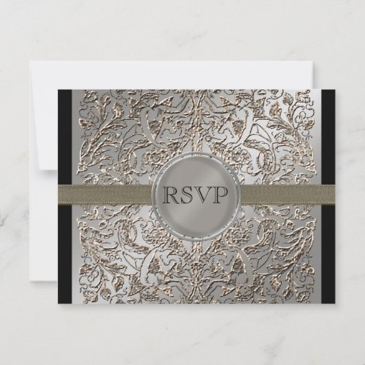 Elegante Schwarze Krawatte, UAWG Response Cards RSVP Karte (Rückseite)