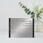 Elegante Schwarze Krawatte, UAWG Response Cards RSVP Karte (Stehend Vorderseite)