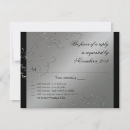 Elegante Schwarze Krawatte, UAWG Response Cards RSVP Karte
