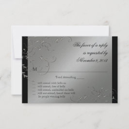 Elegante Schwarze Krawatte, UAWG Response Cards RSVP Karte