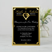 Elegante Schwarze Kunst, Dichtung und Musik Folieneinladung (Stehend vorne)