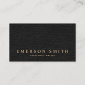 Elegante schwarze Leinen sehen elegant aus Visitenkarte (Vorderseite)