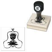 Elegante Schwarze Linie Kunst, Dichtung und Musik Gummistempel (Stempel)