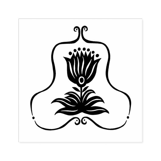 Elegante Schwarze Linie Kunst, Dichtung und Musik Gummistempel (Prägung)