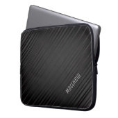Elegante Schwarze Linien mit Individuelle Name Laptopschutzhülle (Vorderseite Links)