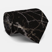 Elegante schwarze Marmor- und Steintextur  Krawatte (Gerollt)