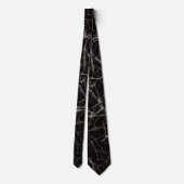 Elegante schwarze Marmor- und Steintextur  Krawatte (Rückseite)