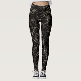 Elegante schwarze Marmor- und Steintextur mit mela Leggings