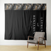 Elegante schwarze marmorierte Abstraktion Wandteppich (Beispiel (Horizontal))