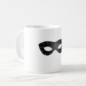 Elegante Schwarze Maskerade Maskerade mit Blumensp Kaffeetasse (Vorderseite Links)