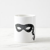Elegante Schwarze Maskerade Maskerade mit Blumensp Kaffeetasse (Mittel)