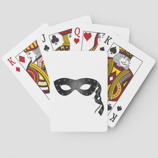 Elegante Schwarze Maskerade Maskerade mit Blumensp Spielkarten (Rückseite)