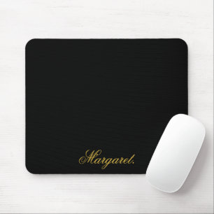 Elegante schwarze Mauspad mit Ihrem Namen