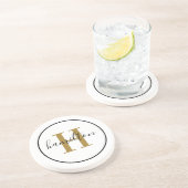 Elegante schwarze Messingrunde, kundenspezifisches Getränkeuntersetzer (Seite)