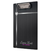 Elegante schwarze Metall-Hintergrund Silberstreife Klemmbrett (Links)