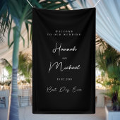 Elegante, schwarze, minimale Hochzeit Banner