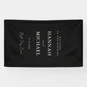 Elegante, schwarze, minimale Hochzeit Banner (Horizontal)