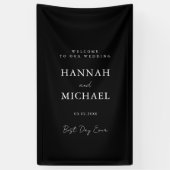 Elegante, schwarze, minimale Hochzeit Banner (Vertikal)