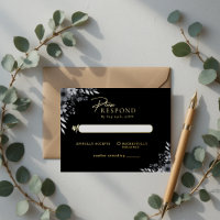 Elegante schwarze minimalistische florale Hochzeit