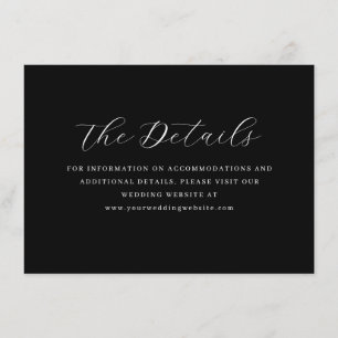 Elegante schwarze minimalistische Kalligrafie Begleitkarte