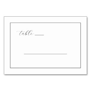 Elegante schwarze minimalistische Linien Tischnummer