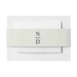 Elegante Schwarze Minimalistische Monogramm-Initia Einladungsbanderole