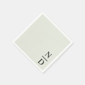 Elegante Schwarze Minimalistische Monogramm-Initia Serviette (Ecke)