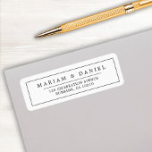 Elegante, schwarze Minimalistische Rücksendeadress