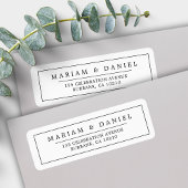 Elegante, schwarze Minimalistische Rücksendeadress