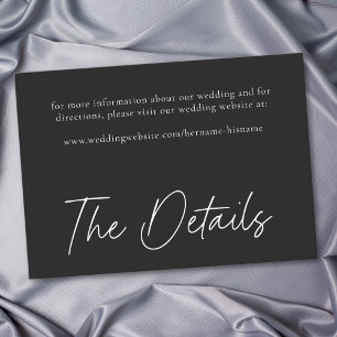 Elegante schwarze minimalistischer Hochzeit Begleitkarte