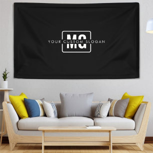 Elegante schwarze Monogramm-Branding-Veranstaltung Banner