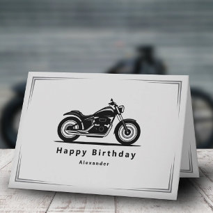 Elegante schwarze Motorrad-Silhouette Geburtstagsk Karte
