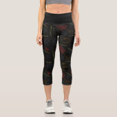 ELEGANTE SCHWARZE MUSTER CAPRI LEGGINGS (Vorderseite)