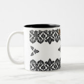 Elegante Schwarze Muster Keramik Tasse - Stilvoll  (Links)