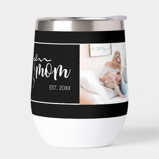 Elegante schwarze Mutter etablierte Schleife Foto (Links)