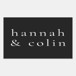 Elegante schwarze Namen Rechteckiger Aufkleber