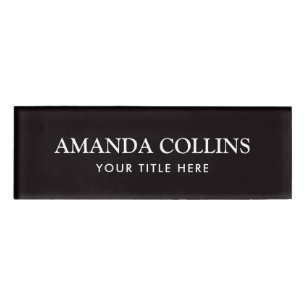 Elegante schwarze Namensschilder Namenschild