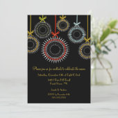 Elegante Schwarze Ornamente Einladung zur Party (Stehend Vorderseite)