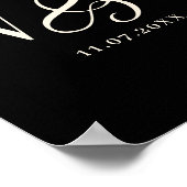 Elegante schwarze Paare Erstgeschenk Poster (Ecke)