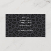Elegante schwarze Panther Spots Terminkarte (Rückseite)