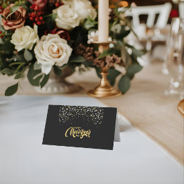 Elegante schwarze personalisierte gefaltete Platzk Platzkarte