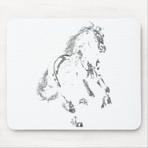 Elegante schwarze Pferdekunst für Design Mousepad