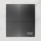 Elegante schwarze Platzkarte oder Escort-Karte (Außenseite Aufgefaltet)