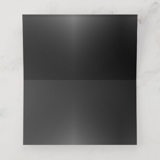Elegante schwarze Platzkarte oder Escort-Karte (Innenseite Aufgefaltet)
